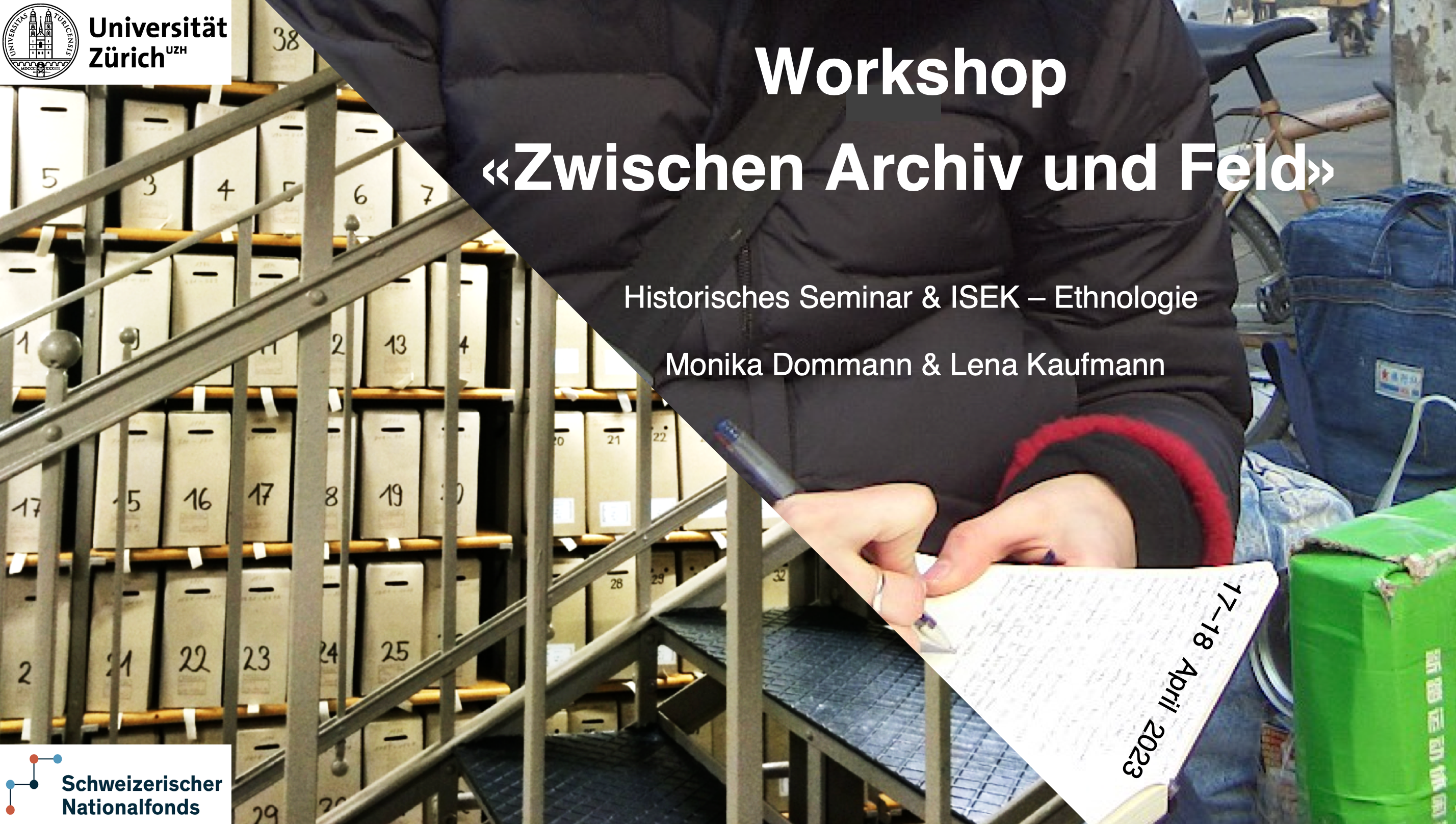 Flyer Dommann Kaufmann Workshop "Zwischen Archiv und Feld"
